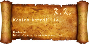 Kosina Kornélia névjegykártya